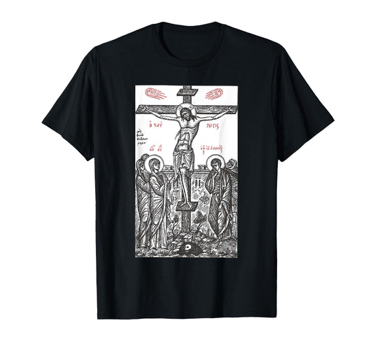 The Crucifixion of Christ Greek Russian Orthodox T-Shirt