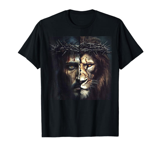 Jesus And Lion Christian Art T-Shirt