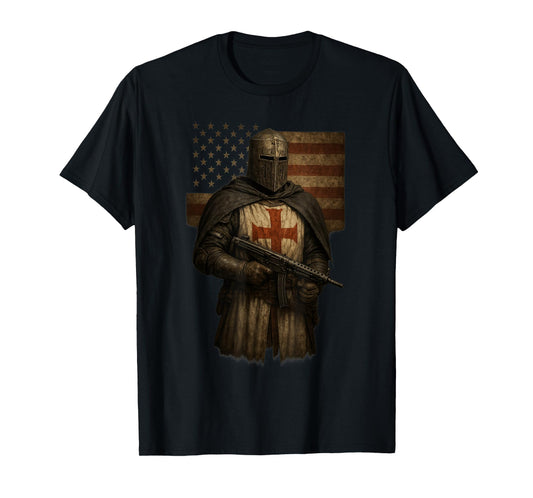 Crusader Templar Knight - Christian American Warrior of God T-Shirt