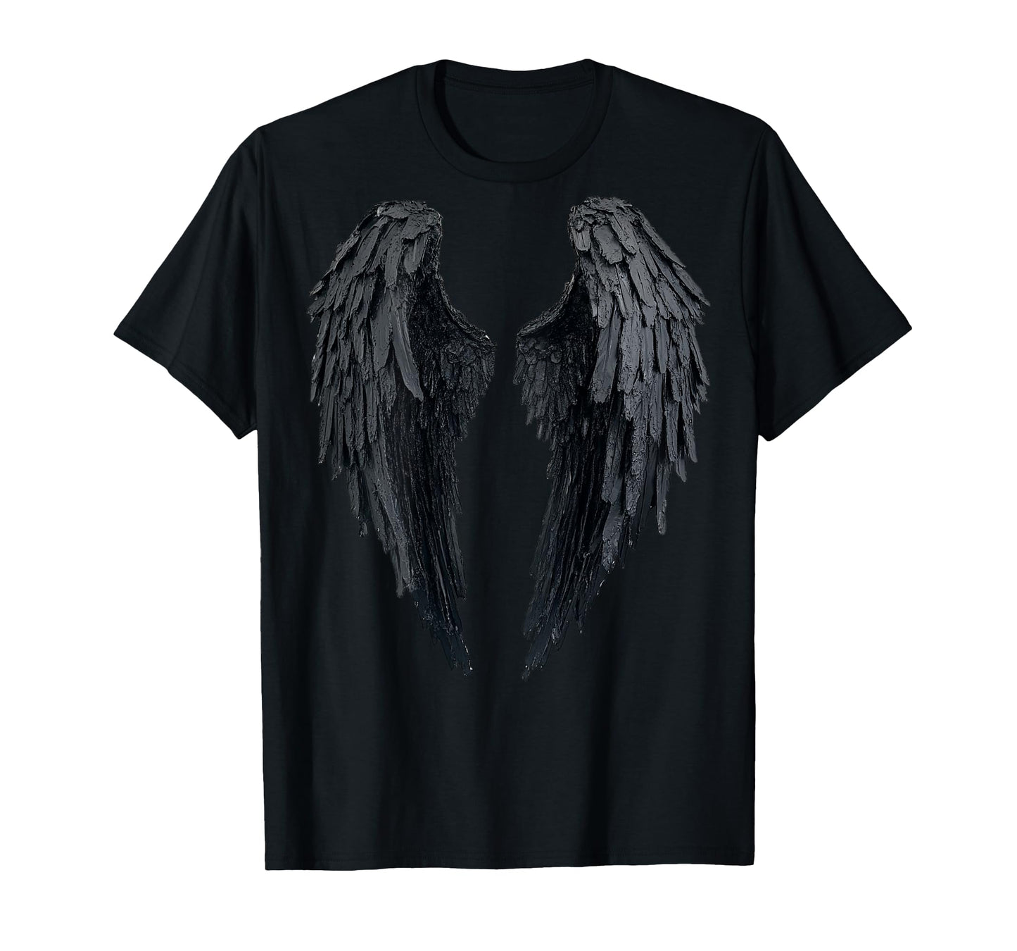 Black Angel Wings On Back T-Shirt
