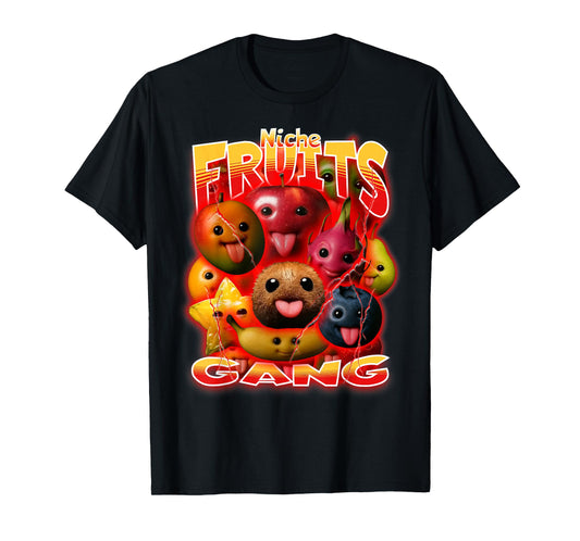 Funny Silly AI Fruits gen z Meme BrainRot Niche Fruits Gang T-Shirt