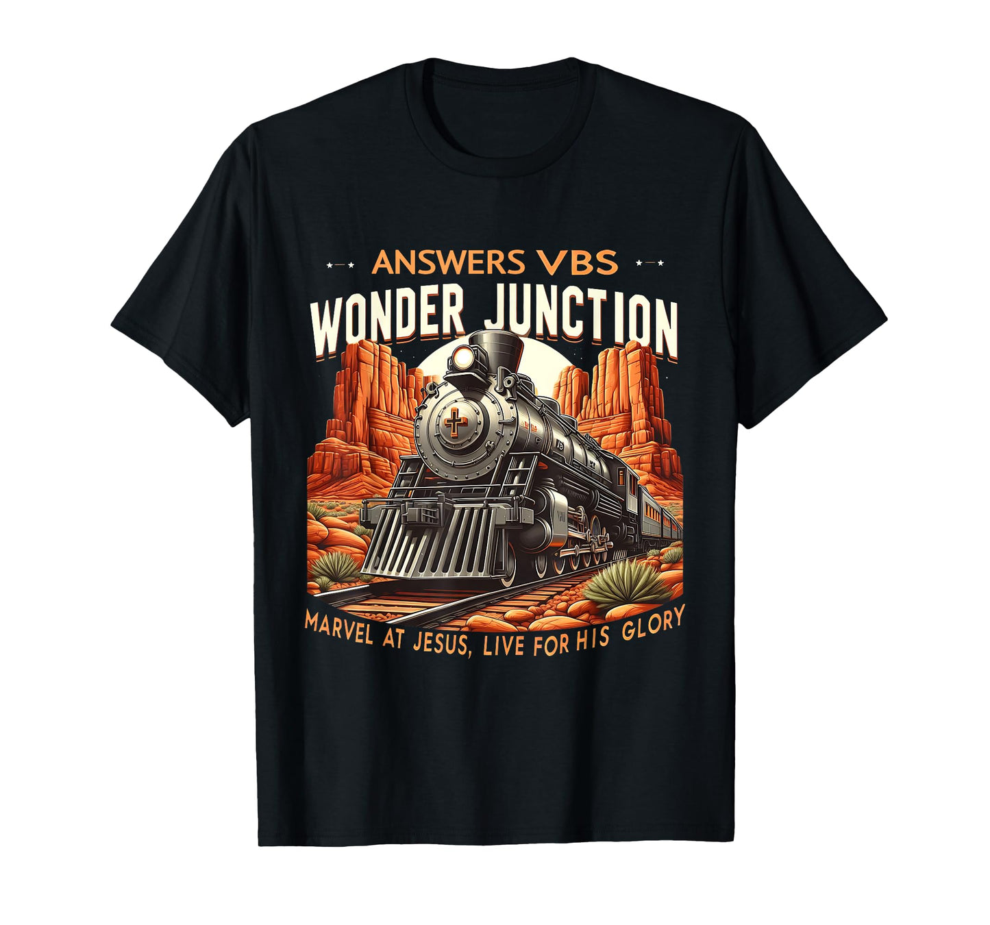 Vintage Answers VBS Wonder Junction Christian Train Theme T-Shirt