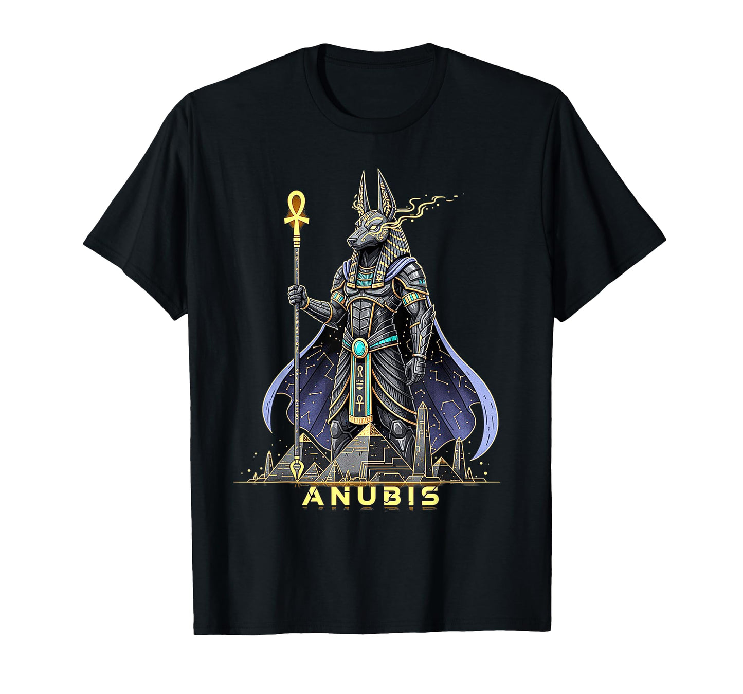 Anubis God King Pharaoh of Egypt Graphic Design Illustration T-Shirt