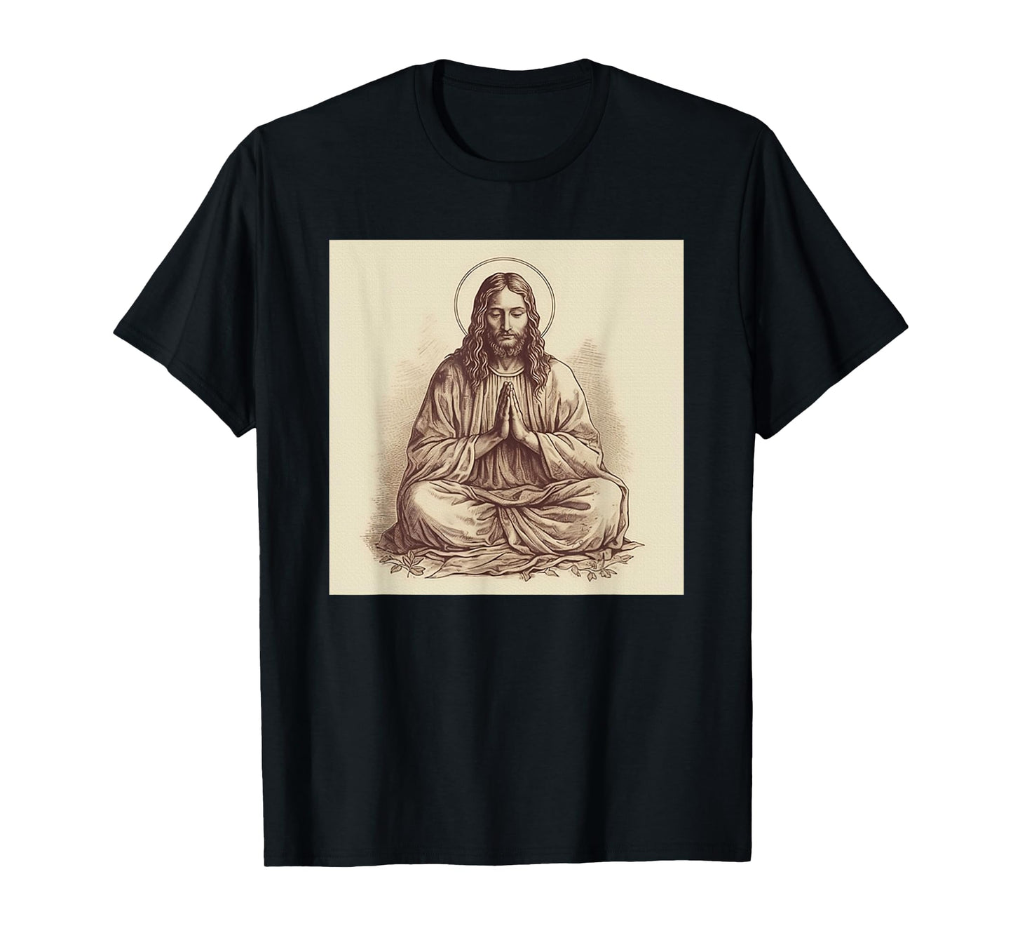 Jesus At Prayer Jesus Meditating As A Buddhist Mon T-Shirt