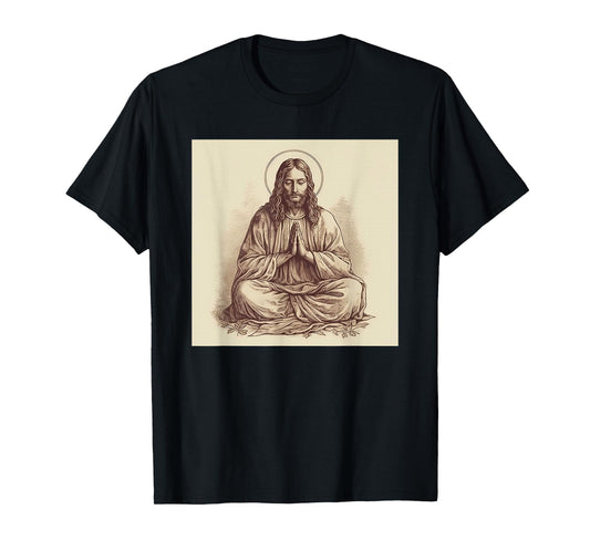 Jesus At Prayer Jesus Meditating As A Buddhist Mon T-Shirt