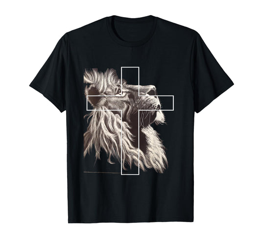 Jesus Lion of Judah Christian Cross T-Shirt