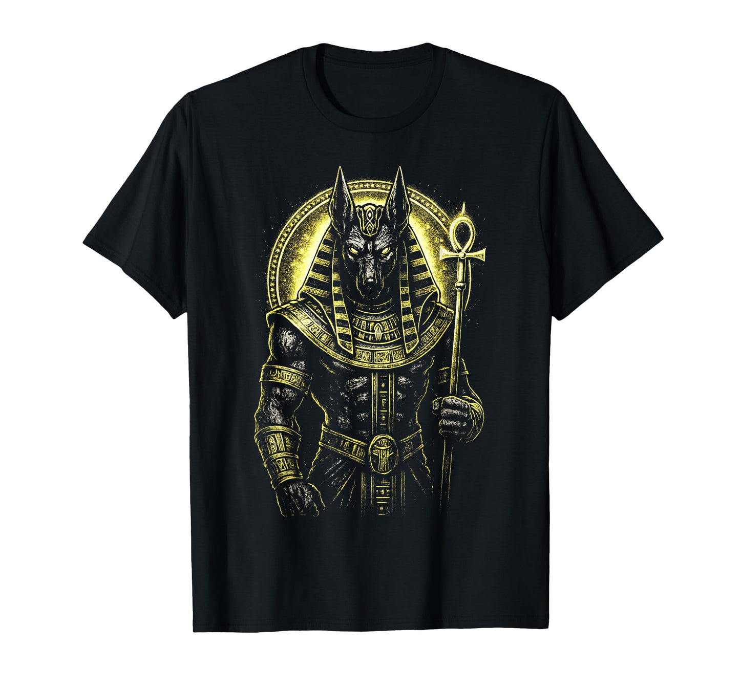 Egyptian Anubis Ancient Mythology God Hieroglyphs T-Shirt