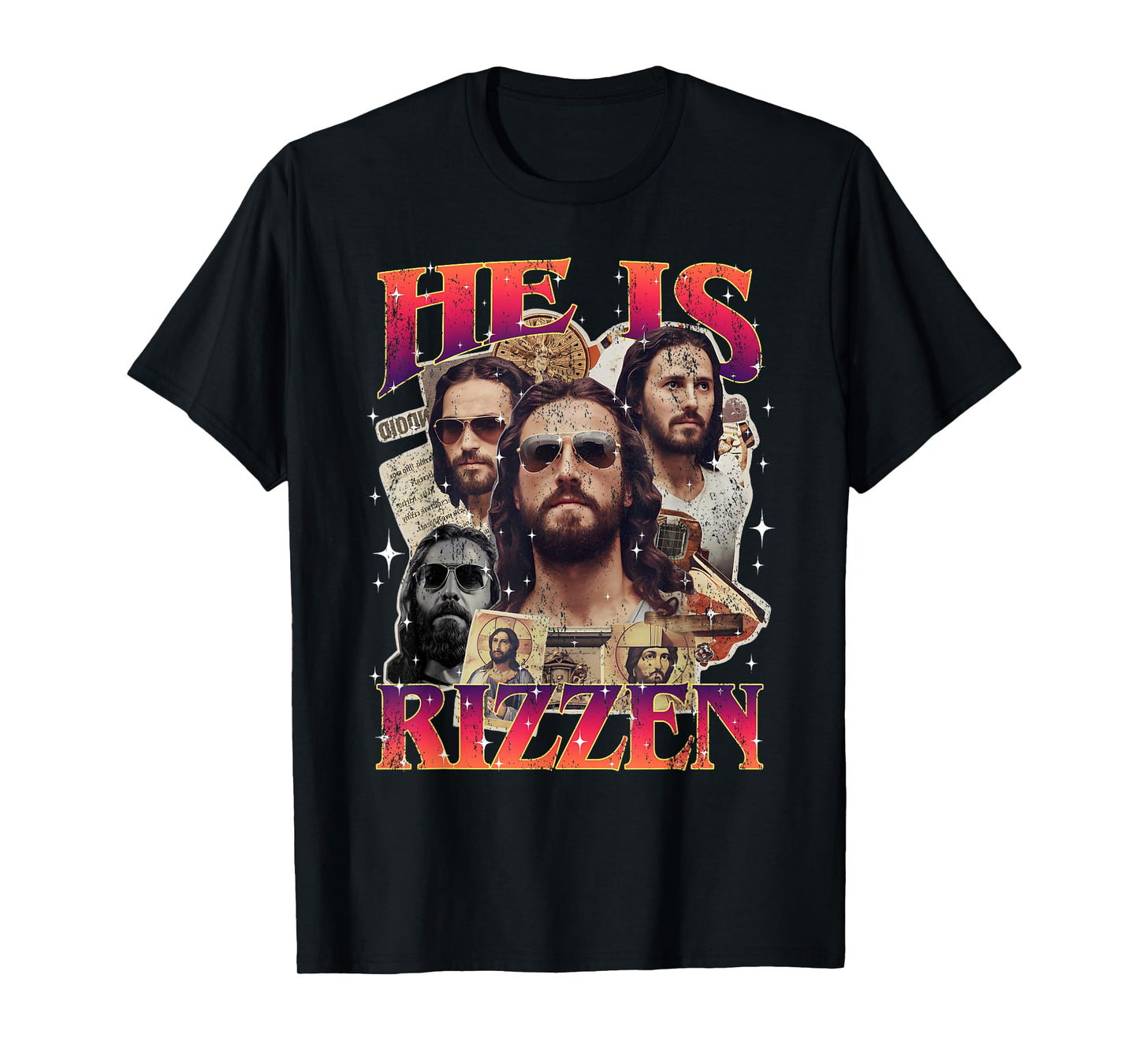 Funny Christian Easter Day Religious Cross He Is Rizzen T-Shirt