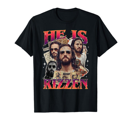 Funny Christian Easter Day Religious Cross He Is Rizzen T-Shirt