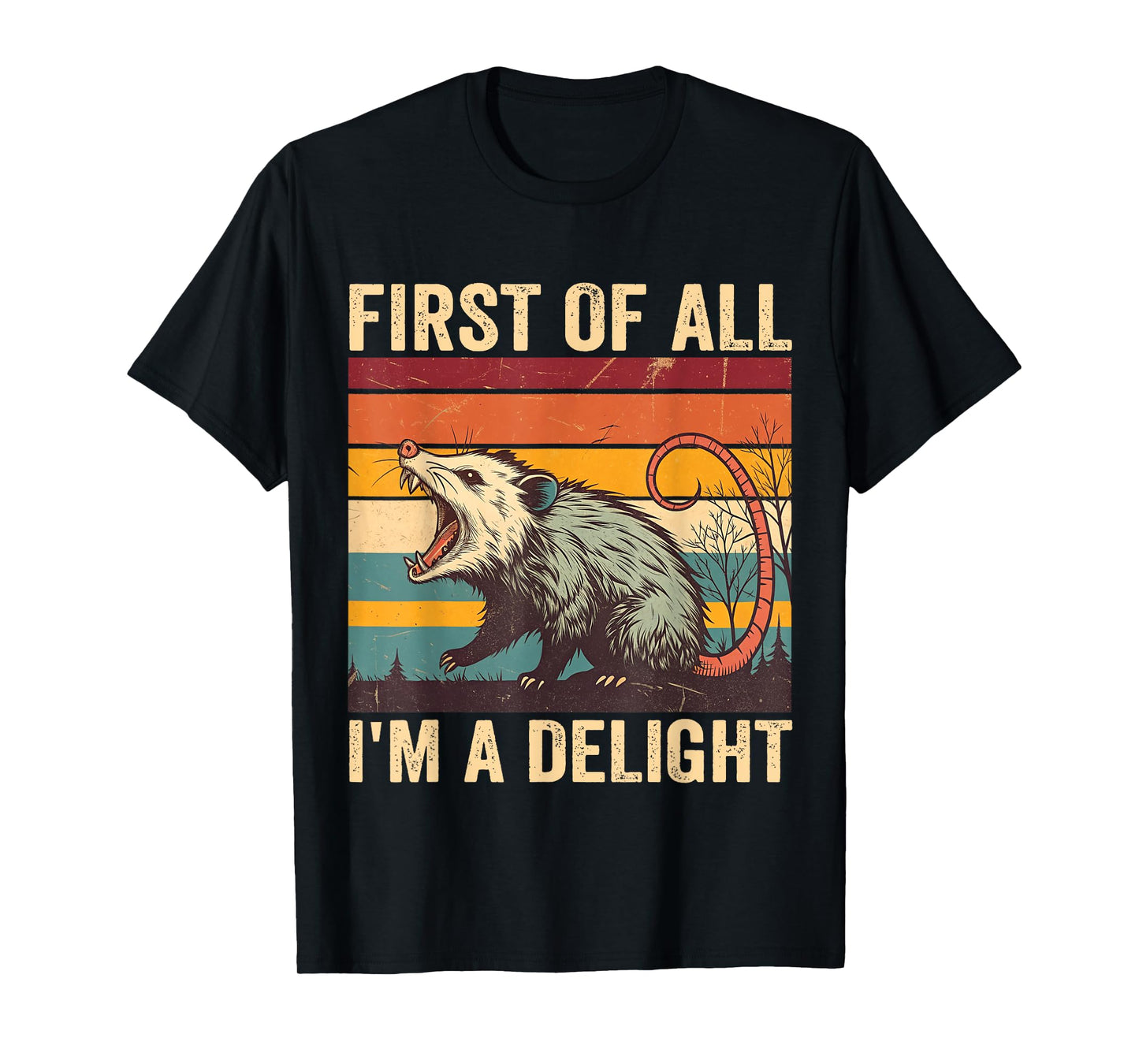 First Of All I'm A Delight Angry Possum Opossum Sarcastic T-Shirt