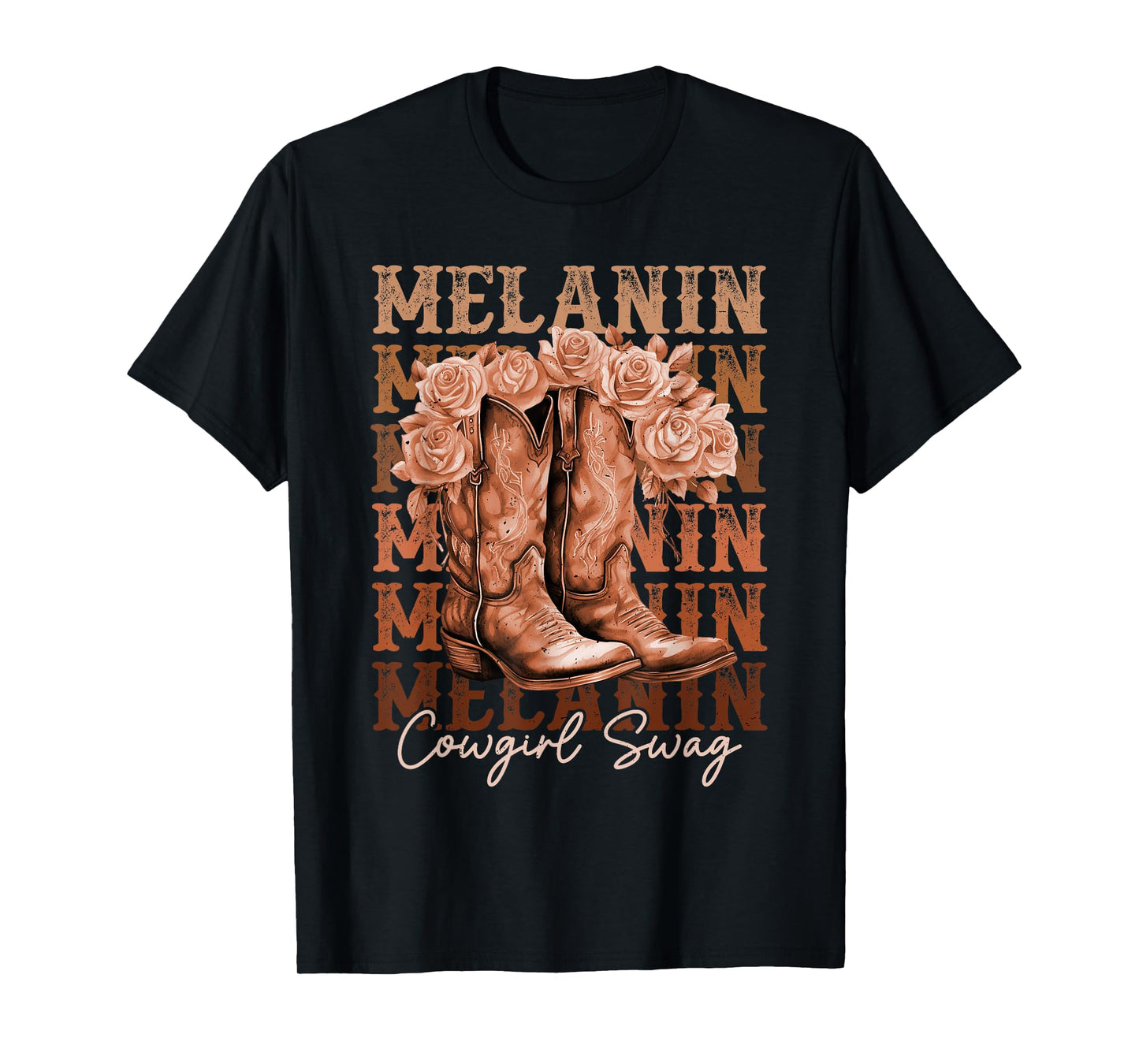 Melanin Cowgirls African Melanin Cowgirl Swag Black History T-Shirt