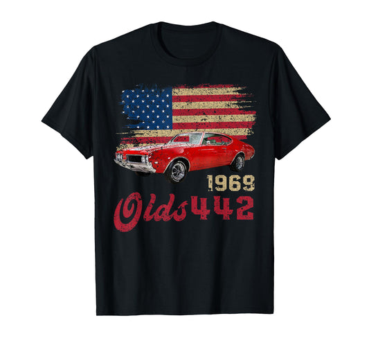 Jersey Style Olds 442 69 1969 Loves Old School Muscle Cars T-Shirt