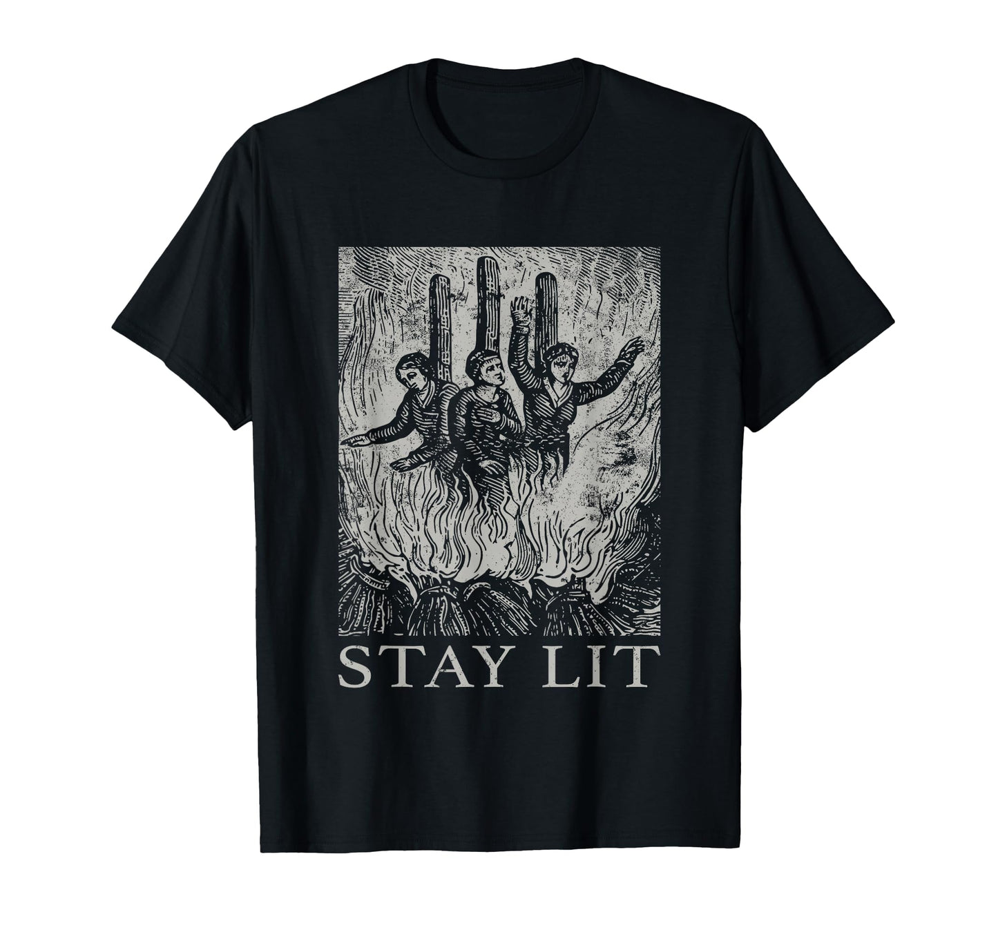 Occult Stay Lit Satan Devil Hell Unholy Antichrist Witch T-Shirt