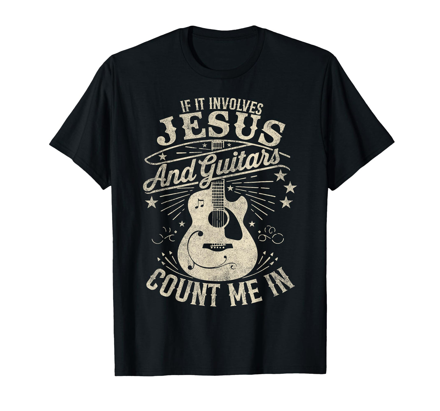 If It Involves Jesus And Guitars Vintage Christian Music T-Shirt