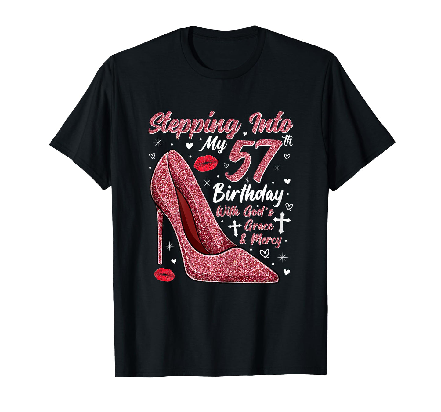 Stepping Into My 57th Birthday Ladies 57 Year Old T-Shirt