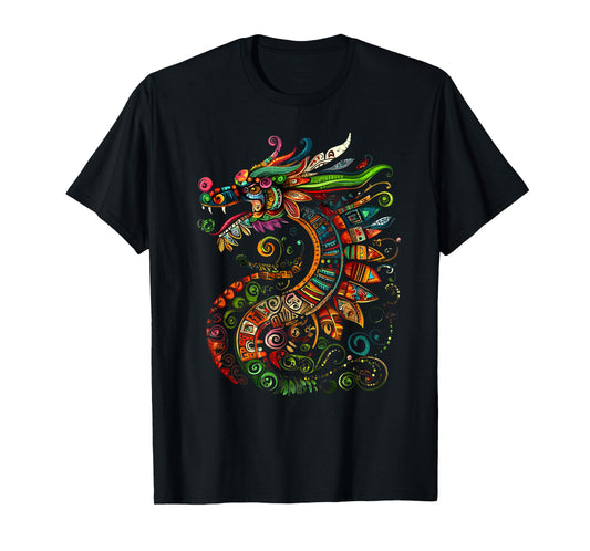 Aztec God Feathered Serpent Quetzalcoatl Mexican Mythology T-Shirt