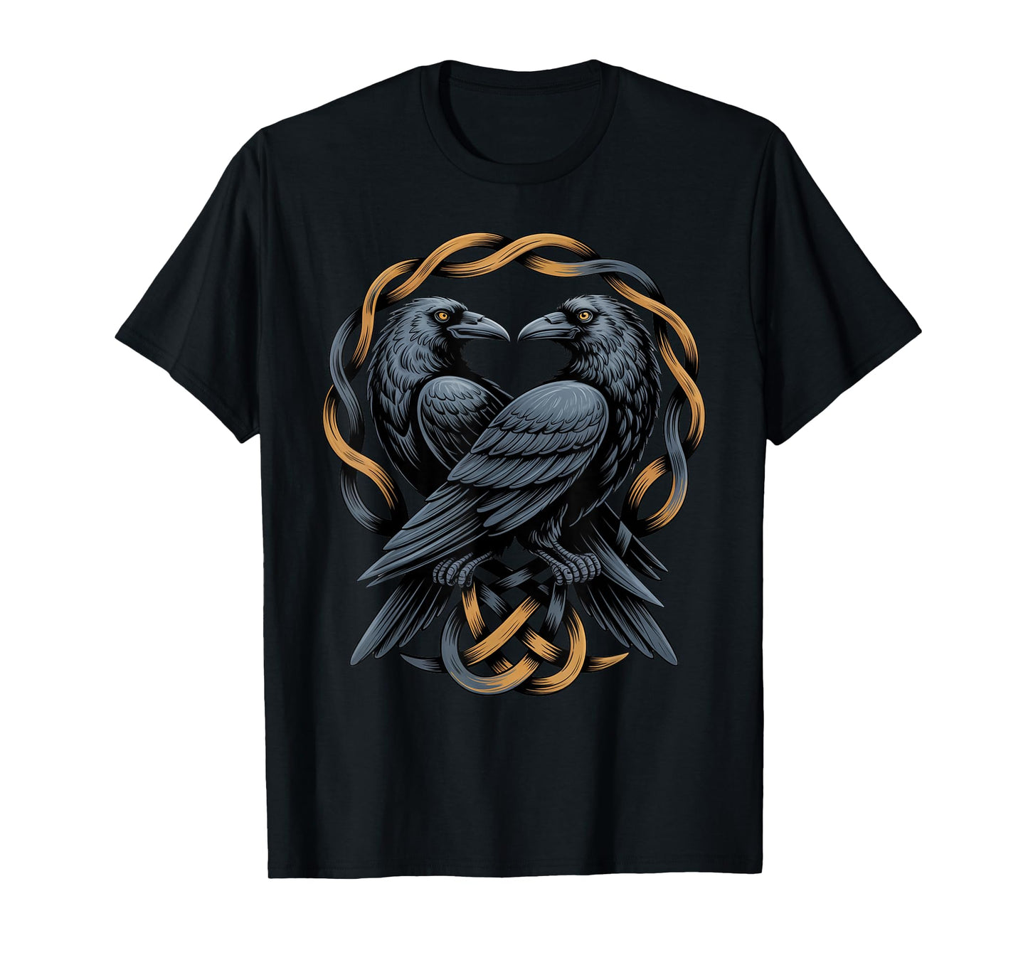 Viking Knotwork Odins Raven Valhalla Norse Mythology T-Shirt