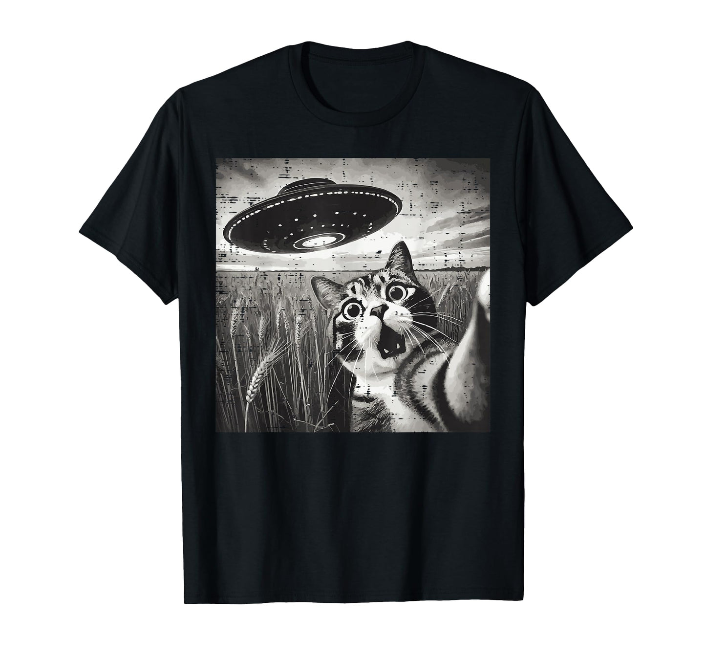 Cat Ufo Alien Selfie Funny Saying Meme Women Girls Kids Men T-Shirt
