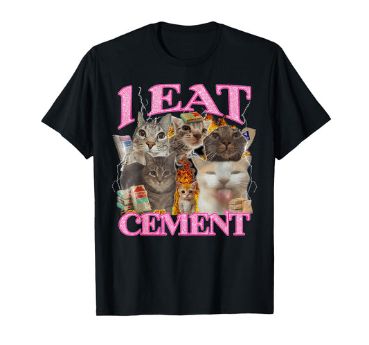 Funny Cat Meme I Eat Cement Japanese Quote Animal T-Shirt