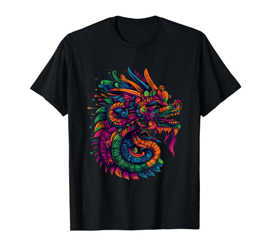 Aztec God Mexican Mythology Quetzalcoatl Feathered Serpent T-Shirt