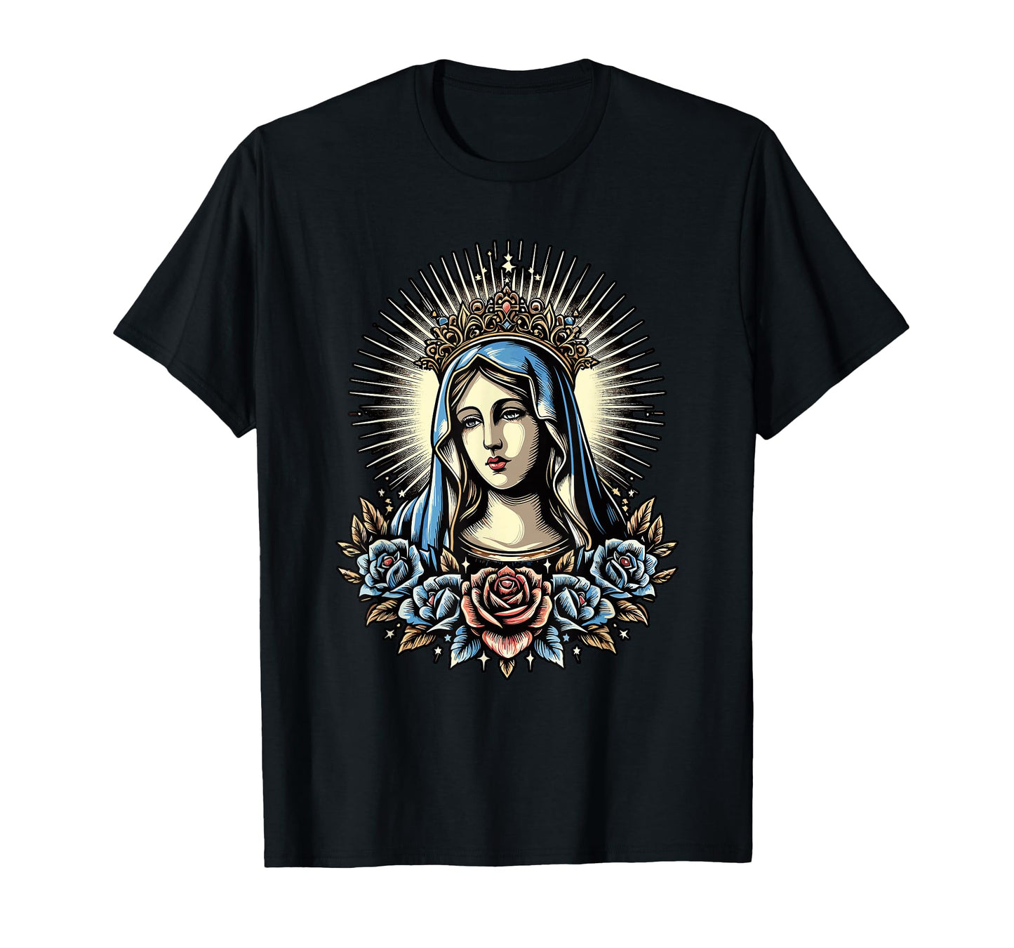 Virgin Mary Religious Art Spiritual Devotion T-Shirt