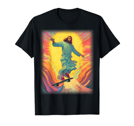 Jesus Skateboarder Heaven Skateboard Christian Skateboarding T-Shirt