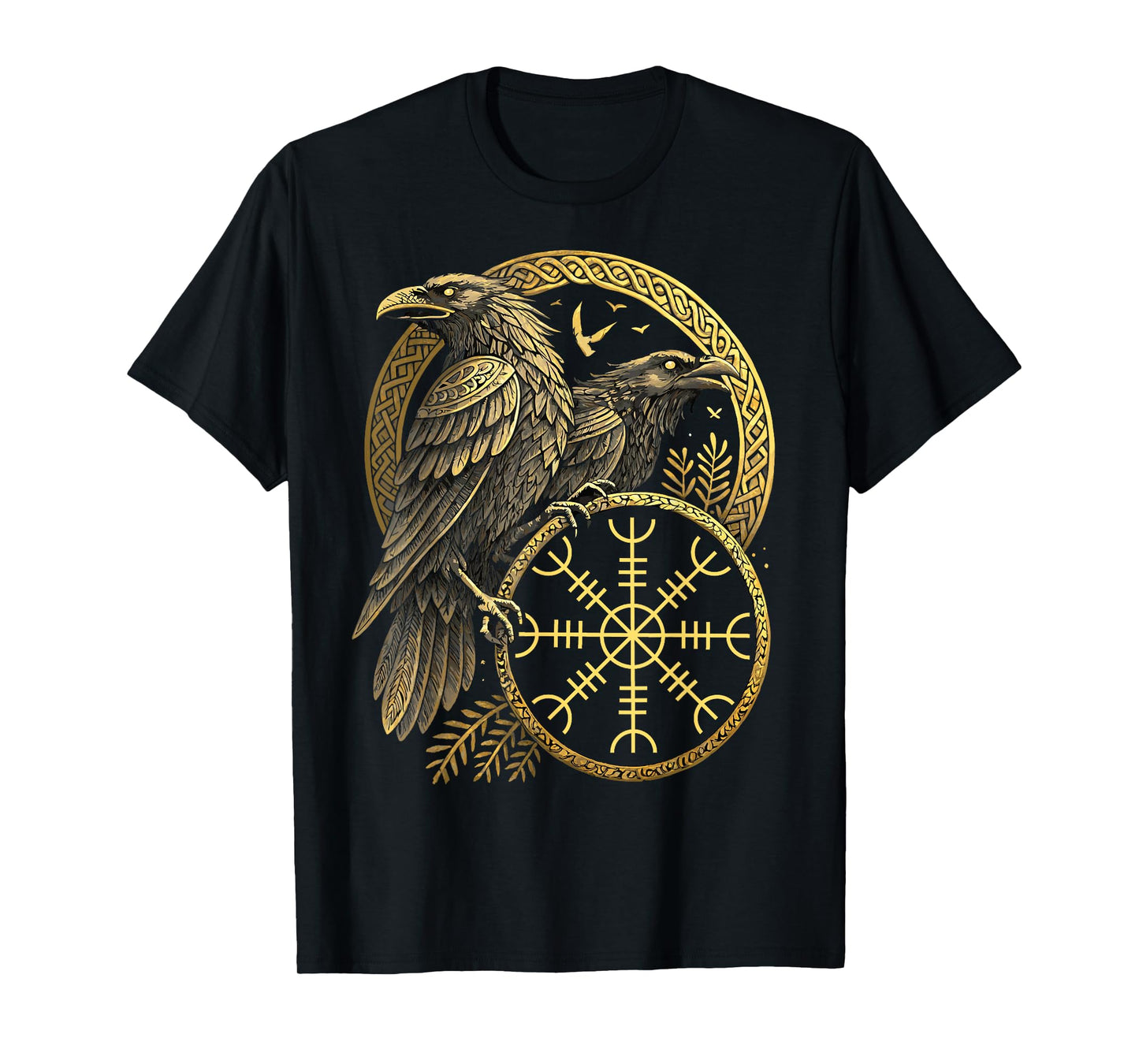 Viking Symbol - Huginn & Muninn Norse Raven - Aegishjalmur T-Shirt