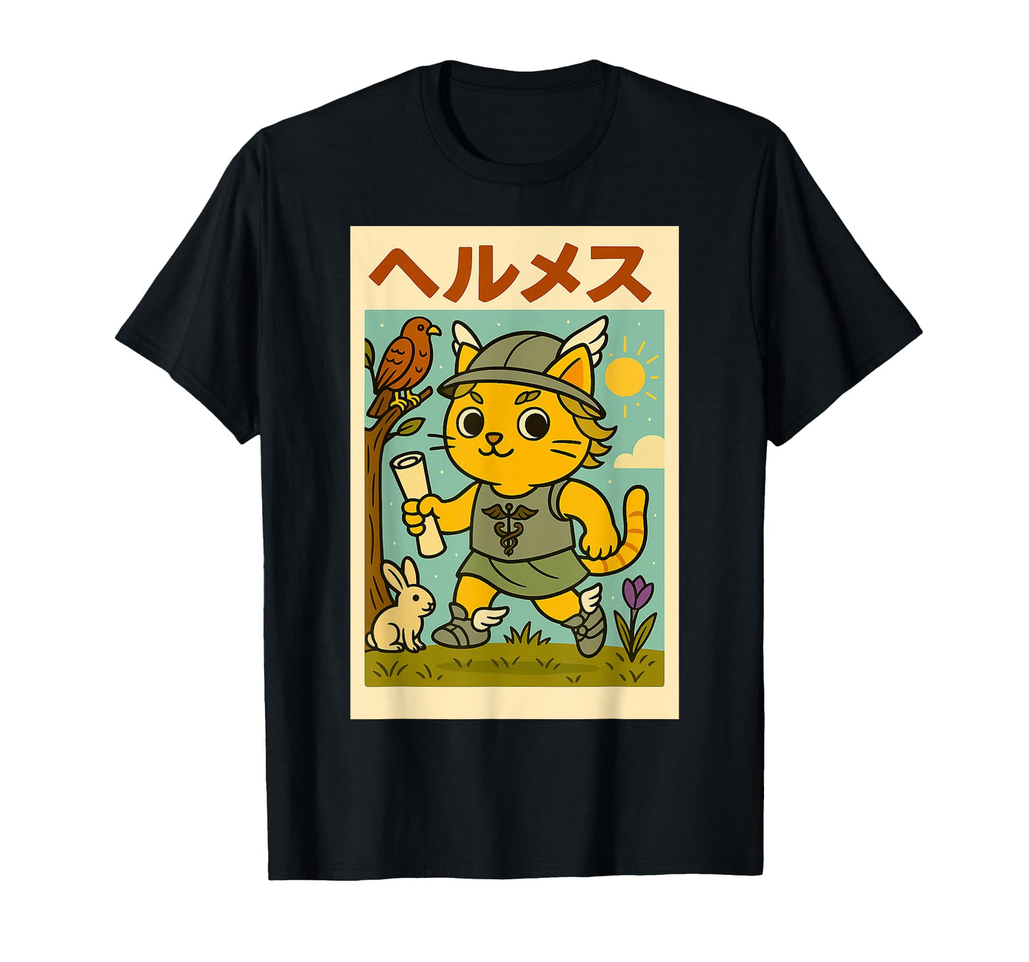Kawaii Hermes Cat God - Greek/Roman Mythology Anime T-Shirt