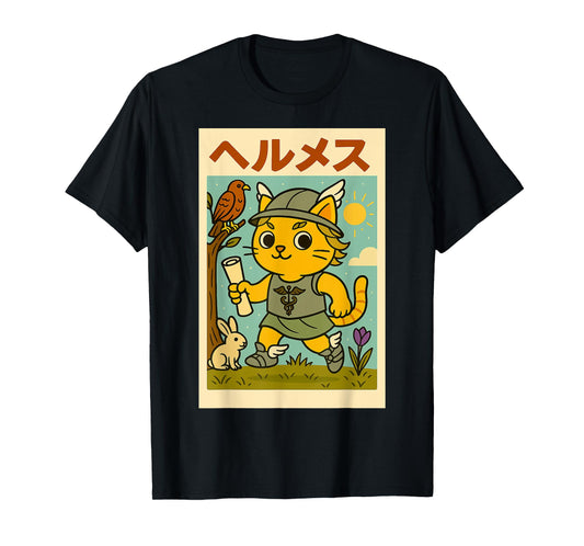 Kawaii Hermes Cat God - Greek/Roman Mythology Anime T-Shirt