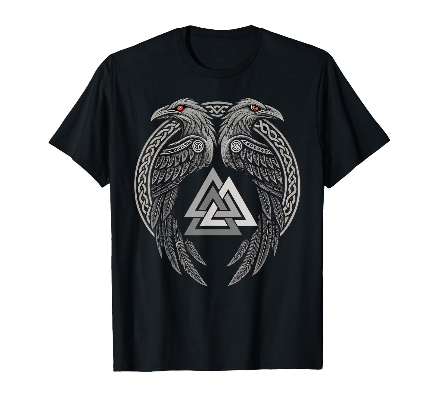 Huginn & Muninn - Viking Raven - Viking Valknut T-Shirt