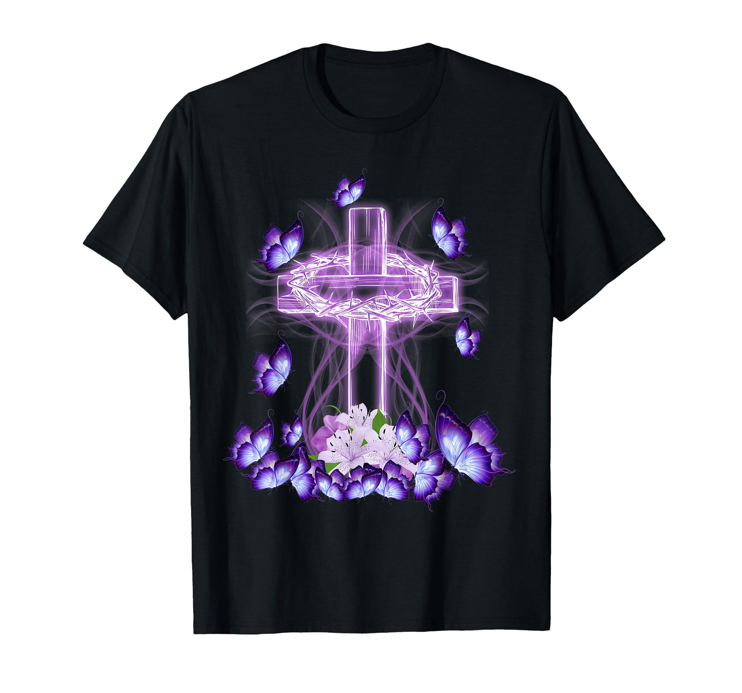 Beautiful Cross And Butterflies Tshirt for Jesus Lovers T-Shirt