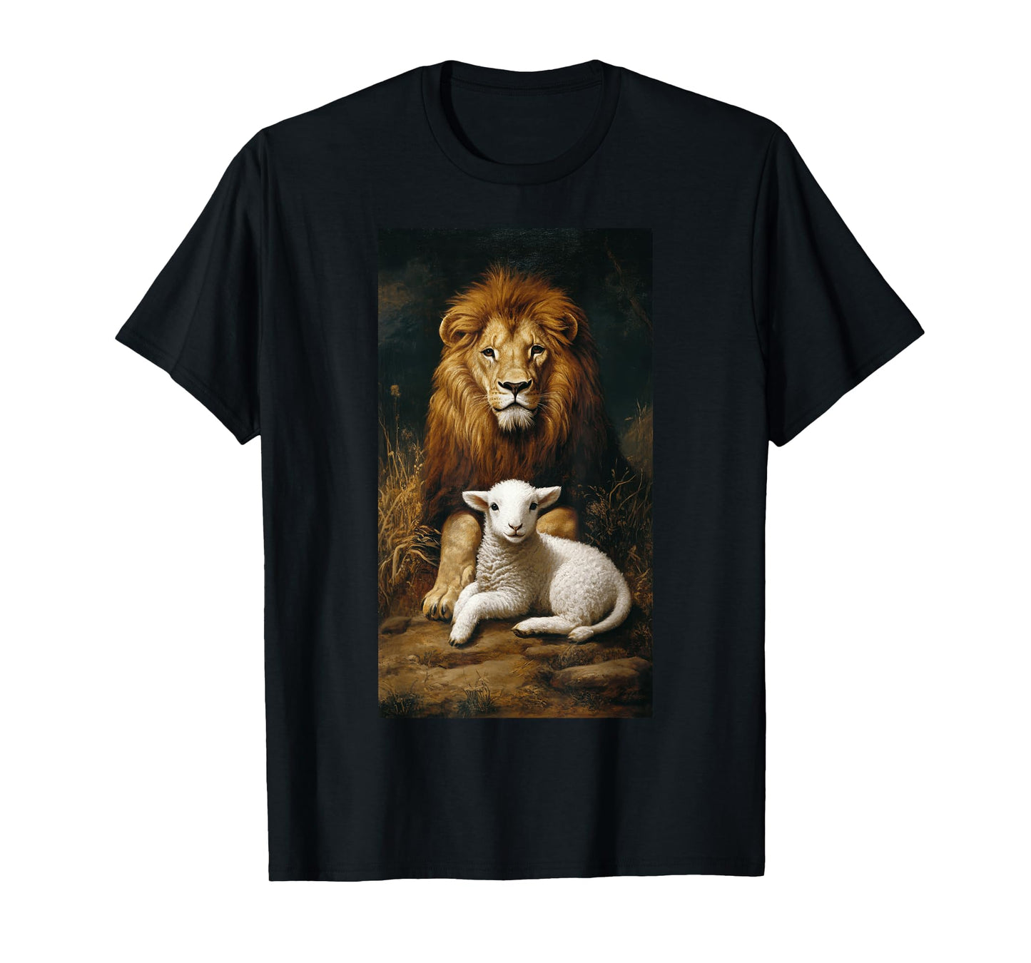 Wildlife Nature Animal lover Biblical themes Christianity Lamb Lion Together Peace Strength T-Shirt
