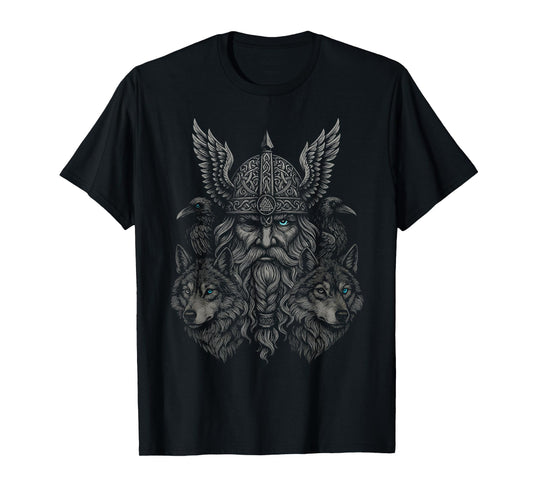 Walhalla Odin Dead Animals Raven Wolf Nordic Myths Viking T-Shirt