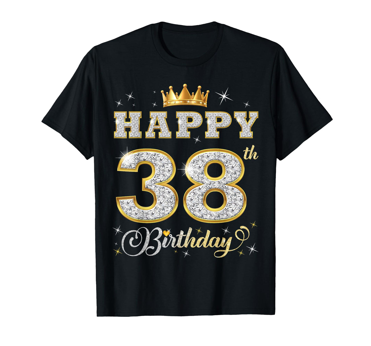 Happy 38th Birthday 38 Years Old Women Men Birthday Party T-Shirt