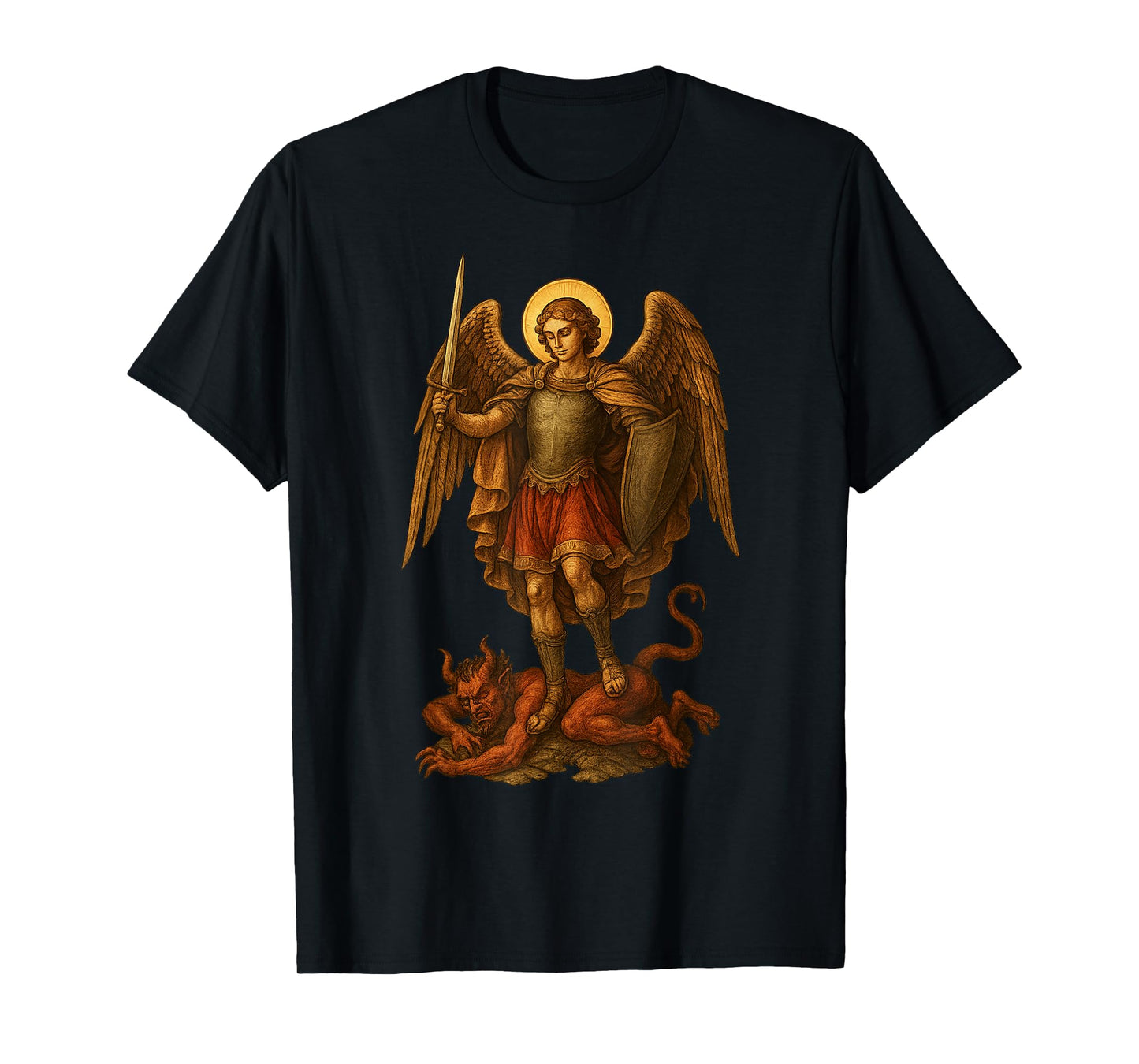 Archangel Michael defeats the devil - St. Michael T-Shirt