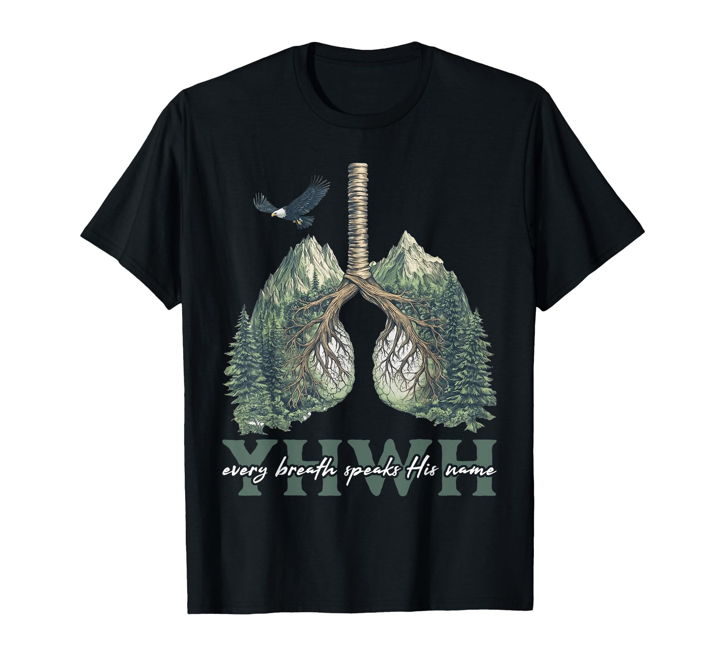 Floral Lung Christian Our Very Breath Speaks His Name YHWH T-Shirt