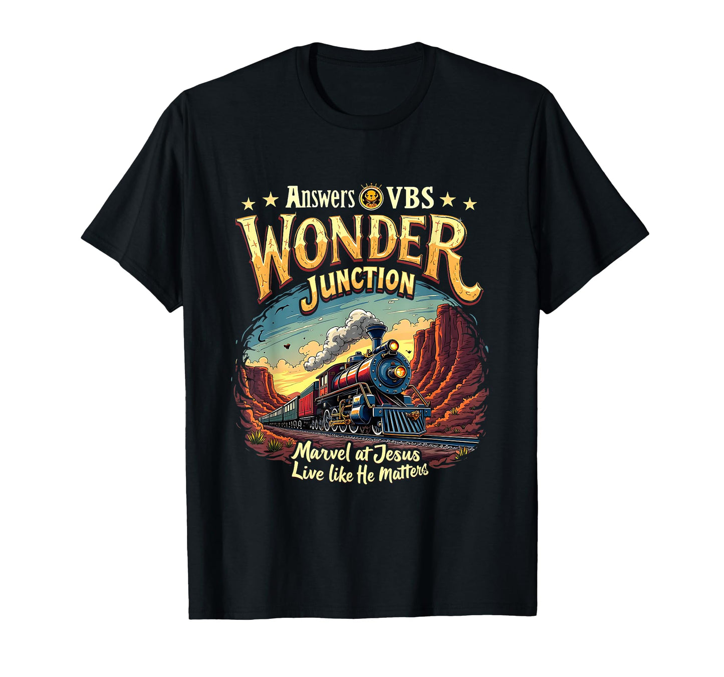 Vintage Wonder Junction VBS Train Theme Christian Costume T-Shirt