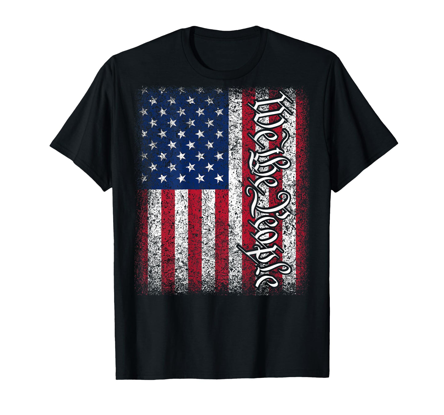 (Art on Back) American USA Flag We The People Patriotic T-Shirt