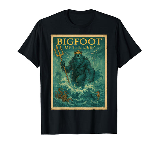 Bigfoot Poseidon Shirt | Sea God Cryptid T-Shirt