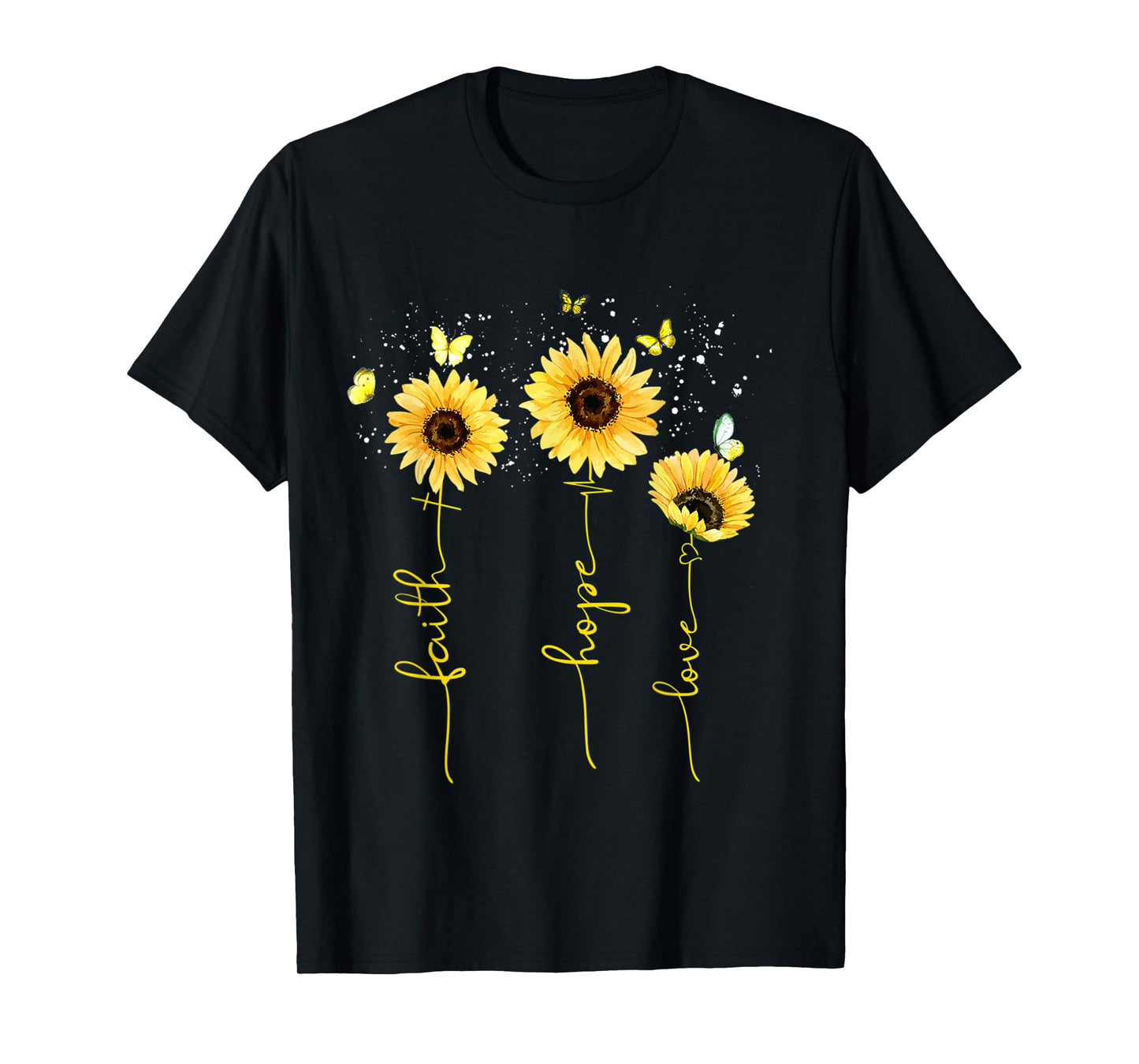 Christian for Women Sunflower Faith Hope Love Long Sleeve T-Shirt