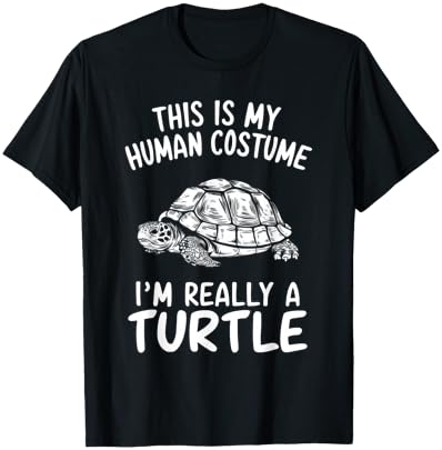 This Is My Human Costume I'm Really A Turtle Halloween T-Shirt - T-Shirt | Black