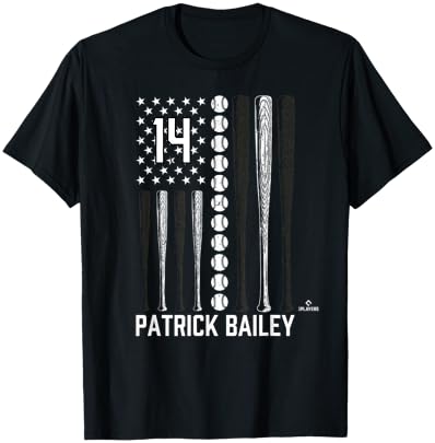 Baseball American Flag Patrick Bailey San Francisco Baseball T-Shirt - T-Shirt | Black